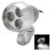 9W 400lm White 3-Bridgelux LED Headlamp / Spotlight for Motorcycle / Electric Car - Silver (12~80V)