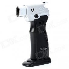 ZB276 Windproof 1300'C Blue Flame Butane Gas Jet Stand Lighter - Silver + Black ZB276 Windproof 1300'C Blue Flame Butane Gas Jet Stand Lighter - Silver + Black