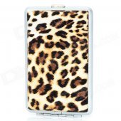 Sexy Leopard Pattern PU Leather + Stainless Steel Cigarette Case - Black + Brown + Silver