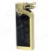 Cool Crocodile Head Switch PU Cover Blue Flame Windproof Butane Jet Torch Lighter - Black + Bronze Cool Crocodile Head Switch PU Cover Blue Flame Windproof Butane Jet Torch Lighter - Black + Bronze