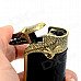 Cool Crocodile Head Switch PU Cover Blue Flame Windproof Butane Jet Torch Lighter - Black + Bronze Cool Crocodile Head Switch PU Cover Blue Flame Windproof Butane Jet Torch Lighter - Black + Bronze