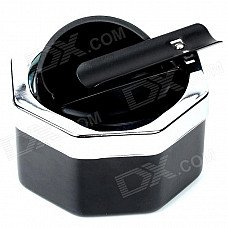 Stylish Practical Semi-automatic Stainless Steel Ashtray - Black + Silver Stylish Practical Semi-automatic Stainless Steel Ashtray - Black + Silver