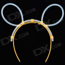 MXZ-003 Cute Stylish Glow-in-the-dark DIY Plastic Hair Band w/ Glow Stick - Yellow + Transparent MXZ-003 Cute Stylish Glow-in-the-dark DIY Plastic Hair Band w/ Glow Stick - Yellow + Transparent