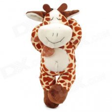 Lazy Cute Cow Style Hands-in-Head Filled PP Cotton Toy w/ Suction Cup - Brown + Beige + White