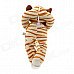 Cute Sleeping Tiger Plush Doll Toy /w Suction Cup - White + Beige + Brown