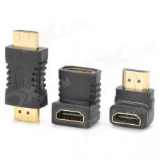 HDMI Male to Female + HDMI Male to Male + HDMI Female to Female Adapters - Black + Golden (3 PCS) HDMI Male to Female + HDMI Male to Male + HDMI Female to Female Adapters - Black + Golden (3 PCS)