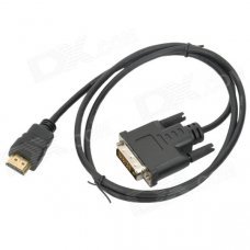 Gold Plated DVI Male to HDMI Male Connection Cable - Black + Golden (100cm) Gold Plated DVI Male to HDMI Male Connection Cable - Black + Golden (100cm)
