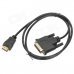 Gold Plated DVI Male to HDMI Male Connection Cable - Black + Golden (100cm) Gold Plated DVI Male to HDMI Male Connection Cable - Black + Golden (100cm)