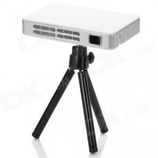 Portable Mini HDMI Analog RGB DLP Projector w/ Tripod - White + Silver (US Plug / 100~240V) Portable Mini HDMI Analog RGB DLP Projector w/ Tripod - White + Silver (US Plug / 100~240V)
