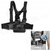 3-Degree-Freedom Comfortable Elastic Chest Belt for Gopro hero 3 / 3+ / 2 - Black