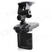 PORTWORLD HD-201 2.5" TFT 3.2MP Wide Angle Car Recorder w/ 6 IR LED Night Vision - Black