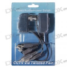 CCTV via Cat-5 Twisted Pair Audio/Video/Power Balun Transceivers (Pair) CCTV via Cat-5 Twisted Pair Audio/Video/Power Balun Transceivers (Pair)