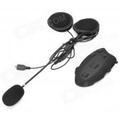 BT Bluetooth V2.0 Interphone + Handsfree Headset for Motorcycle / Skiing Helmet - Black