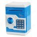 Mini 4-digit PIN Combination Safe Coin Bank - Blue + White (3 x AA)