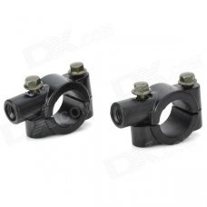 Aluminum Bike Motorcycle Handle Bar Mount Clamp Holder for Rearview Mirror - Black (Pair) Aluminum Bike Motorcycle Handle Bar Mount Clamp Holder for Rearview Mirror - Black (Pair)
