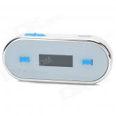 0.8" LCD Rechargeable Car FM Transmitter for Iphone 5 / HTC - Black + Silver + Blue (3.5mm Plug)