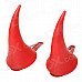 G-278 Cute Clip-on PVC Devil Horn Hairpin for Halloween / Party - Red (1 Pair)