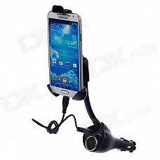 THFC009 Multifunctional Push Car Holder Bracket + Dual USB Output Car Charger for Smartphone - Black THFC009 Multifunctional Push Car Holder Bracket + Dual USB Output Car Charger for Smartphone - Black