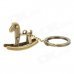 Retro Wooden Horse Style Keychain - Bronze