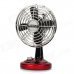 Head-Shaking USB Powered 2-Mode 4-Blade Mini Fan - Silver + Black + Red (4 x AA)