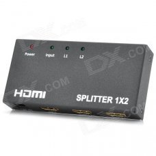 1080P 1-In 2-Out HDMI V1.3 Splitter w/ Power Adapter - Black + White 1080P 1-In 2-Out HDMI V1.3 Splitter w/ Power Adapter - Black + White
