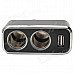 ShunWei SD-1909 Double Socket w/ USB Car Cigarette Lighter Splitter Charger - Black ShunWei SD-1909 Double Socket w/ USB Car Cigarette Lighter Splitter Charger - Black