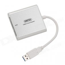 UNITEK Y-9313 USB 3.0 Multi-in-1 5Gbps CF / TF / SDHC / SDXC Card Reader - Silver UNITEK Y-9313 USB 3.0 Multi-in-1 5Gbps CF / TF / SDHC / SDXC Card Reader - Silver