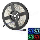 72W 7000K 4500lm 300 SMD 5050 LED Waterproof Light Strip - Black + White (5 M)