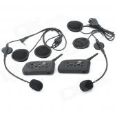 Waterproof Bluetooth 1-to-5 Walkie Talkie Motorcycle Helmet Speaker and Microphone System (Pair)