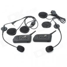 Waterproof Bluetooth 1-to-5 Walkie Talkie Motorcycle Helmet Speaker and Microphone System (Pair) Waterproof Bluetooth 1-to-5 Walkie Talkie Motorcycle Helmet Speaker and Microphone System (Pair)