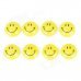KAMEI KM-803-8 Round Shape Smile Face Refrigerator White Board Magnet - Yellow + Black (8 PCS)