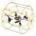 Six-Axis Quad-Wing 4-CH 2.4GHz Radio Controlled R/C Rolling Aircraft w/ Gyro / Outer Frame - Orange Six-Axis Quad-Wing 4-CH 2.4GHz Radio Controlled R/C Rolling Aircraft w/ Gyro / Outer Frame - Orange