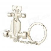 KC1135 Zinc Alloy Racing Car Keychain - Silver