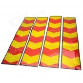 Arrows Symbol Car Reflective Warning Mask Sticker - Red + Yellow (4 PCS)
