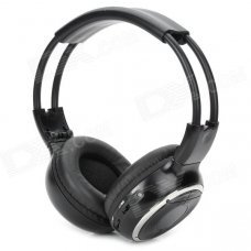 Vehicle-mounted Foldable Infrared Wireless Headset - Black + Silver Vehicle-mounted Foldable Infrared Wireless Headset - Black + Silver