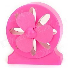 LJQ LJQ-071 Hollowed Flower Pattern 3-Blade USB Powered Fan - Deep Pink LJQ LJQ-071 Hollowed Flower Pattern 3-Blade USB Powered Fan - Deep Pink