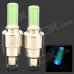 LED Flash Tyre Wheel Valve Cap Lamp for Car / Bicycle - Green + Silver + Translucent (2 PCS) LED Flash Tyre Wheel Valve Cap Lamp for Car / Bicycle - Green + Silver + Translucent (2 PCS)
