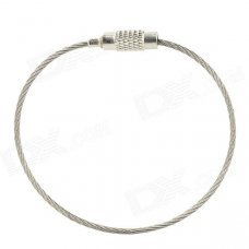 Steel Wire Circle Keychain - Silver