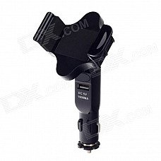 Multifunctional Short Car Holder Bracket + Single USB Output Car Charger for Smartphone - Black Multifunctional Short Car Holder Bracket + Single USB Output Car Charger for Smartphone - Black