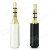 3.5mm Stereo Soldering Plug - Gold + Silver + Black (2 PCS)