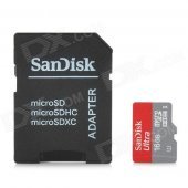 Sandisk Micro SDHC TF Card w/ Micro SDXC Card Adapter - Red + Grey (16GB / Class 10)