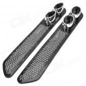 YL-146 Stylish Decorative Imitation Exhaust Port Sticker for Car - Black + Silver (2 PCS)