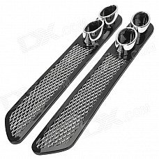 YL-146 Stylish Decorative Imitation Exhaust Port Sticker for Car - Black + Silver (2 PCS) YL-146 Stylish Decorative Imitation Exhaust Port Sticker for Car - Black + Silver (2 PCS)