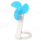 Convenient USB2.0 Mini 3-blade Fan - White + Blue