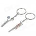 Creative Comb & Scissors Style Zinc Alloy Couple's Keychains - Silver (Pair)
