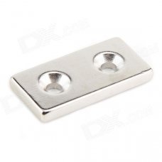 10050053W Dual-Hole Rectangular Strong Magnet - Silver 10050053W Dual-Hole Rectangular Strong Magnet - Silver