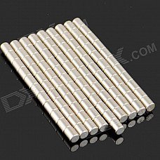 3 x 4mm NdFeB Neodymium Magnet Circular Cylinder DIY Puzzle Set - Silver (100 PCS)