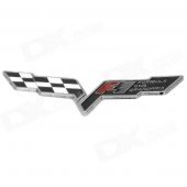 DIY 3D Racing Track Car Logo Sticker for Car - Black + White + Red