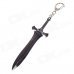 Animation Warrior Weapons Zinc Alloy Sword Model Toy w/ Keyring - Bright Black