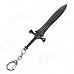 Animation Warrior Weapons Zinc Alloy Sword Model Toy w/ Keyring - Bright Black